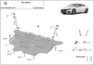 Scut motor din aluminiu Volkswagen Arteon 2017 - 2026 - Img 3