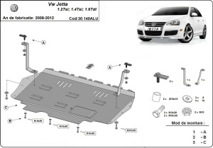 Scut motor din aluminiu VW Jetta 2009 - 2012 - Img 3