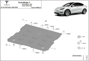 Scut motor faţă din aluminiu Tesla Model Y AWD 2020 - 2023 - Img 3