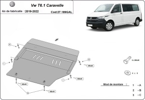 Scut motor galvanizat Volkswagen Transporter Caravelle T6.1 2019 - 2022 - Img 3