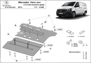 Scut motor Mercedes Viano W447 2.2 D, 4x2 (tracțiune spate) 2014 - 2026 - Img 3