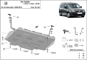 Scut motor metalic Volkswagen Caddy 2010 - 2012 - Img 3