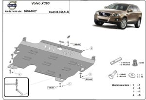 Scut motor și cutie de viteză din aluminiu Volvo XC60 2010 - 2017 - Img 3
