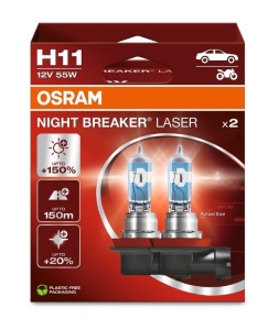 SET BECURI H11 OSRAM NIGHT BREAKER LASER NEXTGEN