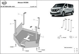 Scut antifurt catalizator pentru Nissan NV300 2022 - 2026 - Img 3