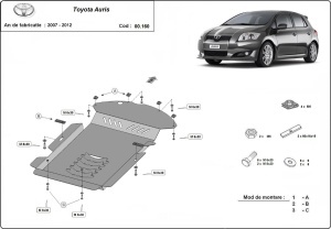 Scut antifurt catalizator pentru Toyota Auris 2007 - 2012 - Img 3