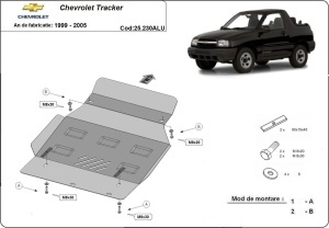 Scut motor din aluminiu Chevrolet Tracker 1999 - 2005 - Img 3