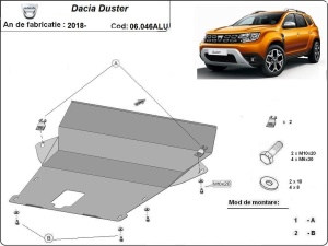 Scut motor din aluminiu Dacia Duster 2018 - 2024 - Img 2