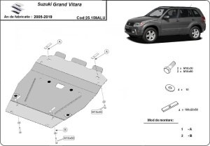 Scut motor din aluminiu Suzuki Grand Vitara 2005 - 2019 - Img 3