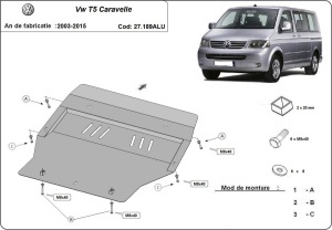 Scut motor din aluminiu Volkswagen Transporter T5 Caravelle 2003 - 2015 - Img 3