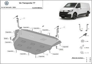 Scut motor galvanizat Volkswagen Transporter T7 2023 - 2026 - Img 3