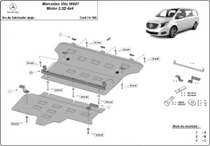 Scut motor Mercedes Vito W447 - 2.2 D, 4x4 2020 - 2026 - Img 3