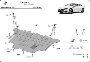Scut motor Volkswagen Arteon - cutie de viteză automată 2017 - 2026 - Img 3