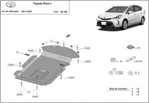 Scut antifurt catalizator pentru Toyota Prius 3 + 2011 - 2021 - Img 3