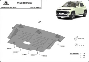 Scut motor din aluminiu Hyundai Inster 2024 - 2026 - Img 3