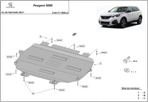 Scut motor din aluminiu Peugeot 5008 2017 - 2026 - Img 3