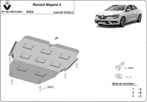 Scut motor din aluminiu Renault Megane IV 2016 - 2026 - Img 3