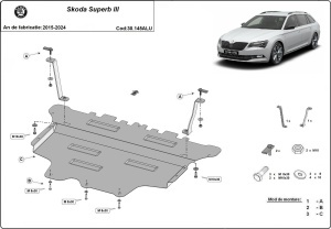Scut motor din aluminiu Skoda Superb III 2015 - 2024 - Img 3