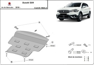 Scut motor din aluminiu Suzuki SX4 2013 - 2023 - Img 3