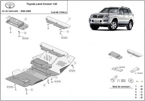 Scut motor din aluminiu Toyota Land Cruiser J120 2002 - 2009 - Img 3