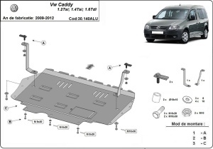 Scut motor din aluminiu Volkswagen Caddy 2009 - 2012 - Img 3