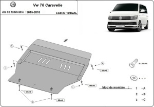Scut motor galvanizat Volkswagen Transporter Caravelle T6 2015 - 2018 - Img 3