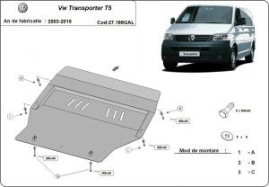 Scut motor galvanizat Volkswagen Transporter T5 2003 - 2015 - Img 3