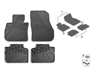 Set covorase cauciuc ORIGINALE BMW X1 (F48) 2015 - 2023 - Img 2