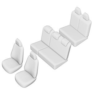 Set huse scaun material textil negre Dacia Logan MCV 2004-2012 cu 7 locuri