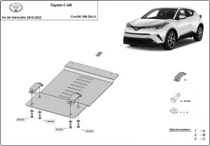 Scut antifurt din aluminiu pentru catalizator Toyota C-HR 2016 - 2023 - Img 3