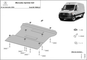 Scut cutie de viteză din aluminiu Mercedes Sprinter 4x4 2024 - 2026 - Img 3