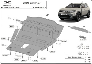 Scut motor din aluminiu Dacia Duster - 4x4 2024 - 2026 - Img 3