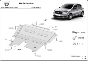 Scut motor din aluminiu Dacia Sandero 2 2012 - 2020 - Img 3
