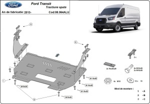 Scut motor din aluminiu Ford Transit - Tracțiune spate 2013 - 2023 - Img 3
