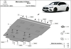 Scut motor din aluminiu Mercedes A-Classe 2018 - 2026 - Img 3