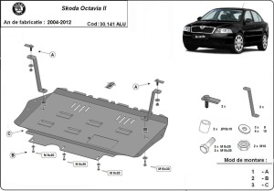 Scut motor din aluminiu Skoda Octavia 2 2004 - 2012 - Img 3