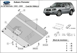 Scut motor din aluminiu Subaru Forester 2 2002 - 2008 - Img 3