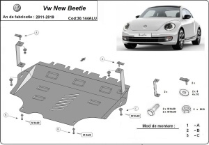 Scut motor din aluminiu Volkswagen New Beetle 2011 - 2019 - Img 2