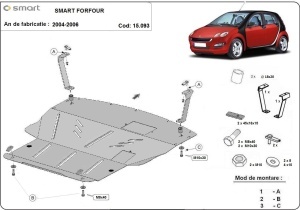 Scut motor și cutie de viteză Smart FourFour benzină 2004 - 2006 - Img 3