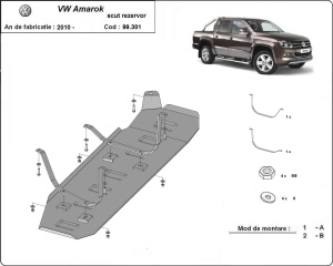 Scut rezervor Volkswagen Amarok - pentru varianta fara scut de plastic 2010 - 2020 - Img 3