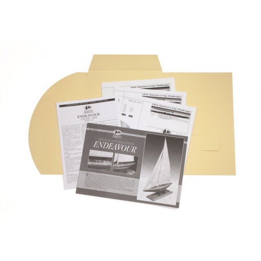 Planuri constructie navomodel, ENDEAVOUR-J Class Yacht, Goeleta - 1934, Scara 1:35, Lungime 1150 mm, Amati Italia
