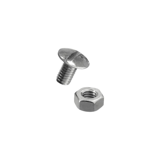 Șuruburi metrice cu cap bombat și piuliță 6x10 mm oțel zincat, pachet 50 bucăți