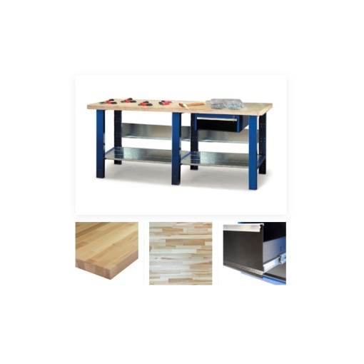 2000-15 Banc de lucru 2000 mm cu blat din lemn de fag multistrat