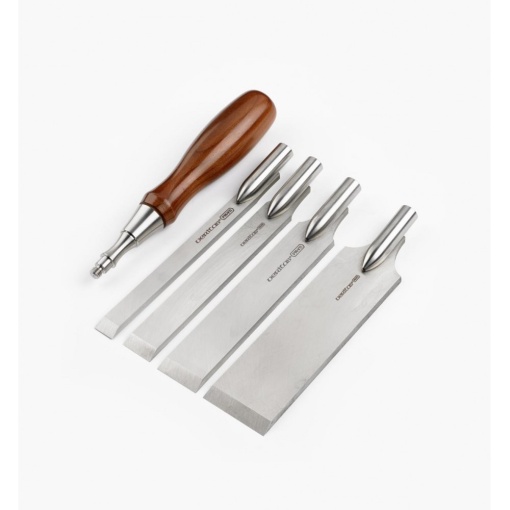 Set (4) Chisel Blades + Roll +1 Handle, Veritas Tools.