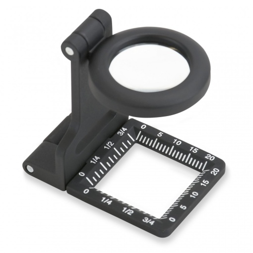 Lupa pliabila Metal LinenTest 6.5 x 20mm cu lupa LED cu masuratori - Carson
