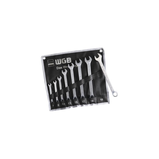 Set chei combinate fixă-inelară WGB 7-19 mm, 8 piese, crom-vanadiu, Ius Brasov