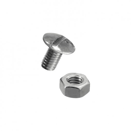 Șuruburi metrice cu cap bombat și piuliță 6x10 mm oțel zincat, pachet 50 bucăți