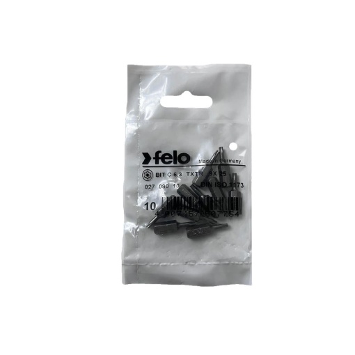 Set 10 biti Felo, seria Industrial profil Torx TR, C6.3, TTX9, 25mm