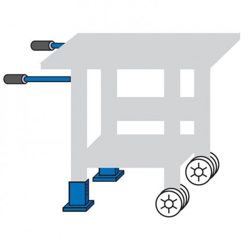 Kit pentru inaltare banc cu 2 roti, 2 picioruse+ 2 manere