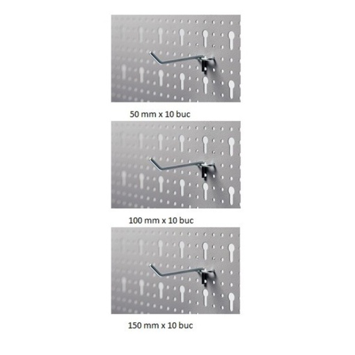 SU2 Set 30 carlige metalice, 50 mm, 100 mm, 150 mm